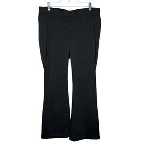 CHICO'S / gray pull on elastic waist comfy bootcut knit pants / 2 SHORT (12/L)